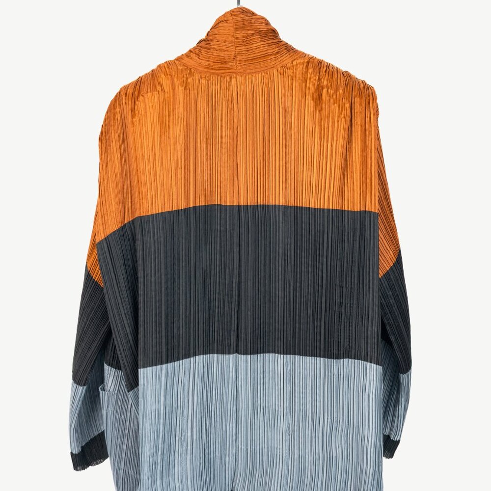 Issey Miyake SS1993 Reversible Multicolour Striped Pleated Open-Front Jacket - Picture 3 of 14